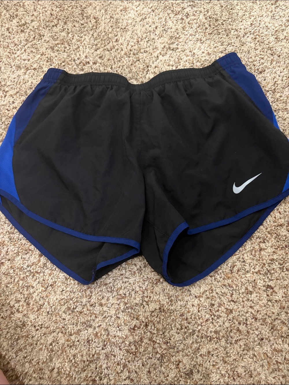 Nike Women's Black Shorts with Blue Trim
